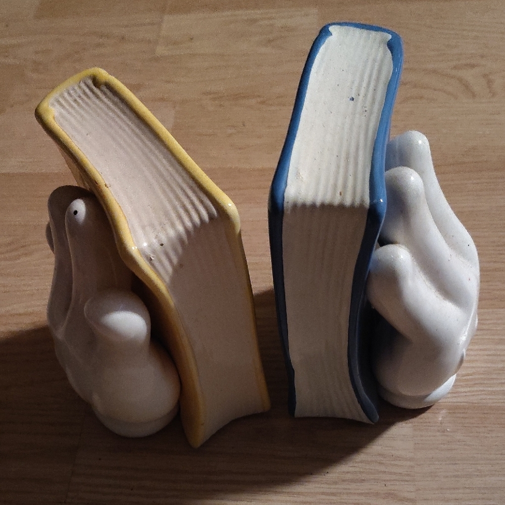Vintage Disney Yellow and Blue Ceramic Bookends